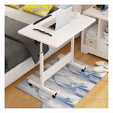 C-Shaped Bedside Laptop Desk with Adjustable Height, Mobile Rolling Table with Castors, Overbed Desk for Home Office, Reading, and Coffee(Black)