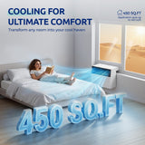 Tehanld 10,000 BTU U-Shaped Window Air Conditioner,450 Sq.Ft Cooling Capacity, Ultra Quiet Operation, Open Window Flexibility with full view, Energy Saving,Remote Control
