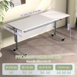 Modular Folding White Training Room Tables with Modesty Panel,4pcs 47.2in