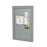 Ghent 24"x18" 1-Door Outdoor Enclosed Vinyl Bulletin Board, Shatter Resistant, with Lock, Satin Aluminum Frame - Silver (‎PA12418VX-193), Made in The USA