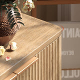 Evermagin 67" Fluted Oak Buffet Cabinet with Storage