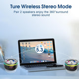 OYIB Bluetooth Shower Speaker, Portable Bluetooth Speaker 360° HD Sound, RGB Lights, IPX7 Waterproof Wireless Speaker with Suction Cup and Mic, Shower Radio for Party/Outdoor/Travel/Gifts/Black