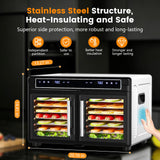 Electactic Food Dehydrator, Dual Chamber Design - Independent Temp Control - Flavor Separation - Keep Warm Mode, 176℉ Meat Dehydrator for Jerky, Fruit, Vegetables, Herbs - 16 Stainless Steel Trays