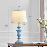 SAIWEYA 27.5" Set of 2 Farmhouse Table Lamps for Bedroom, 3 Way Dimmable Bedside Lamp with 2 USB +AC Outlet Nightstand Lamps for Living Room Resin Rustic Touch Lamps