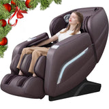 Massage Chair, Full Body Zero Gravity Recliner with AI Voice Control, SL Track, Bluetooth, Yoga Stretching, Foot Rollers (Brown) iRest