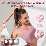 Active Noise Cancelling Ear Buds Wireless Bluetooth Headphones 80H Playtime Display Charging Case 50dB ANC Over Ear Hooks Earbuds with Hi-Res Sound Clear Calls for Sports Running Gym Workout Pink Salt