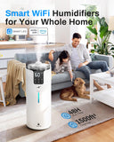 Lacidoll 16L Smart Humidifier large room, Whole house Humidifier for Home 1500 sq.ft with APP/Voice/Remote Control, Ultrasonic Cool Mist Humidifiers for Bedroom, Plants, office with Tube, White