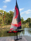 Ssccgym 84” Inch Remote Control Boat RC Pre-Assemble Sailboat Accessories Kits 2.4G Electric Boat Sail Watercraft for Adults Boys (L)