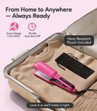 Terviiix 2 Inch Wide Ceramic Hair Straightener Flat Iron for Thick Curly Hair - Heats in 30s, 300F-450F Adjustable, Dual Voltage for Travel, Auto Shut Off, Pink