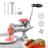VEVOR Manual Meat Grinder, 304 Stainless Steel Meat Grinder with Steel Table Clamp, #12 Meat Mincer Sausage Maker & 2 Cutting Plates, Cookie Attachment, Sausage Tube for Beef Pepper Mushroom Cookie