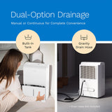 hOmeLabs Dehumidifier for Home, Office, Basements with Powerful Moisture Removal, Humidity Control, Auto Shut-off, Quiet Operation - 7,000 Sq Ft Wi-Fi (50 Pint MAX 120 Pint at 95°F, 90% RH)