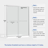 ENSO SENKA 56-60" W x 72" H Semi-Frameless Bypass Sliding Shower Door, Easy-to-Clean Treated Clear Tempered SGCC Glass, Polished Chrome