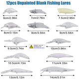 342pcs Unpainted Fishing Lures Making Kit DIY Blank Lures Crankbaits Minnow Hard Bait Set with Treble Hooks, Split Rings, Lure Eyes, Lure Stickers Lure Making Supplies Make Your Own Fishing Lures JSHANMEI