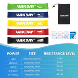 WIKDAY Resistance Bands, Pull Up Bands, Workout Bands for Exercise with Door Anchor, Loop Resistance Band Set, Elastic Bands for Body Stretching, Training at Home/Gym for Men & Women 10 Set