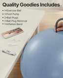 YOTTOY Anti-Burst Exercise Ball for Working Out, Yoga Ball for Pregnancy,Extra Thick Workout for Physical Therapy,Stability Ball for Chair Fitness with Pump (Blue)
