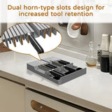NIUXX Knife Drawer Organizer, Large Capacity In-Drawer Knife Block Set Holds 20 Knives and 1 Sharpening Steel (Not Included), Suitable for Knife Organizer for Kitchen Drawer
