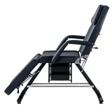 YFCOO Multipurpose 3-Section Facial Table, Massage Salon Tattoo Chair with Two Trays and Hydraulic Stool, Esthetician Bed, Adjustable Barber Spa Beauty Equipment, 72.8" L x24.4 W x 27.6" H, Black-1