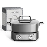 Electric 6.5 Quart | 8-in-1 Multi-Cooker with Safe Nonstick Coating, Three Level Power | Timer, up to 60 Minutes AUTUCU