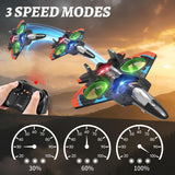 Tubokoro Foam Remote Control Airplanes with 3 Batteries, RC Planes for Kids Adults 8-16, RC Airplane Fighter Jet with Light, 360° Flip Fighter Jet Toys, Stunt Roll, Airplane Toy Gifts for Kids Boys