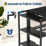 38.6 inch Folding Desk Writing Computer Desk with Storage Shelf,Spaces Saving Writing Sturdy Table