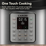 12-in-1 Electric Pressure Cooker 8 Quart, 1200W olla de presion Multi-Cooker with Non-Stick Ceramic Pot, Slow Rice Cooker, Saute, Steamer, Yogurt & Food Warmer, Delay Timer, Silver