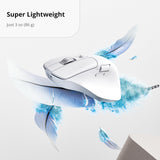 Keychron M6 8K Wireless Gaming Mouse, 2.4G/Bluetooth/Wired, PixArt 3950 Sensor, 8000Hz Polling, Silent Clicks, 5 On-Board Memory Profiles for Plug & Play, Programmable for Mac/Win/Linux – White