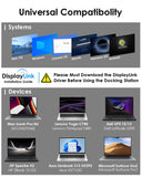 USB 3.0 and USB-C Universal Laptop Docking Station with 65W, Dual Monitor Docking Station for Windows or Mac