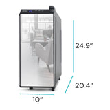 Wine Fridge 12 Bottles, Thermoelectric Wine Cooler Refrigerator with Mirrored Front | Freestanding BLACK+DECKER