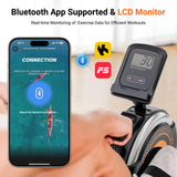 Dripex Rowing Machines for Home Use, Rowing Machine Max 350 LBS, Magnetic Rower with 16 Levels of Workout Resistance, Dual Slide Rail, Bluetooth App Supported, LCD Monitor,Row Machine for Gym Exercise Dripex