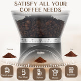 AYCHIRO Electric Conical Burr Coffee Grinder, Touchscreen Coffee Grinder for Home Use, Compact Burr Mill Grinder with 30 Grind Settings, Detachable Hopper & Coffee Container, Black