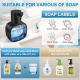 Gotofine Automatic Foaming Soap Dispenser with 500ml/17oz Capacity, Touchless Soap Dispenser with 4 Level Adjustable, Rechargeable, Wall-Mounted, Waterproof for Kitchen, Bathroom, Hotel, Restaurant