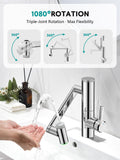 Lefton Rotatable Bathroom Faucet with Built-in Filter, Single Hole Sink Faucet with Temperature Display in Fahrenheit, 2 Water Modes