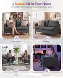 TYBOATLE 51'' Dark Grey Small Couch Loveseat, 2-Seater Linen Sofa