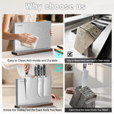 4PSC Knife Block Set With Magnetic Knife Block Holder, Ultra-Sharp Japanese Kitchen Knife Set, High-carbon Steel Chef Knife Sets With Full Tang Handle Design