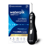 Waterpik Cordless Advanced 2.0 Water Flosser For Teeth, Gums, Braces, Dental Care With Travel Bag and 4 Tips, ADA Accepted, Rechargeable, Portable, and Waterproof, Black WP-582, Packaging May Vary