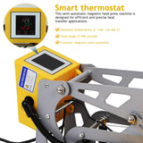 Semi-Auto Heat Press Machine, 16x24inch Heat Press with Slide-Out Base, 110V 2000W High-Pressure Sublimation Transfer Machine