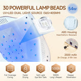 Okasiuv UV LED Nail Lamp with UV Gloves,Magnetic Metal Mirror Base Cordless Nail Dryer, Gel Polish Curing Light with 4 Timers,Touch Control Display,Auto Sensor for Professional Salon & Home