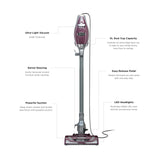 Shark HV322 Rocket Pet Plus Corded Stick Vacuum with LED Headlights, XL Dust Cup, Lightweight, Perfect for Pet Hair Pickup, Converts to a Hand Vacuum, with (2) Pet Attachments, Bordeaux/Silver