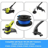 Eyoloty AC14RL3A String Trimmer Replacement Line for Ryobi One+18V, 24V, 40V Cordless (6 Spools, 1 Cap)