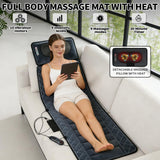 Kainsati Full Body Massage Mat with Heat & Detachable Neck Pillow - 10 Motors, 9 Speeds, 9 Modes for Neck & Back Pain Relief, Ideal Home Office Massage Pad, Gift for Men, Women