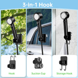 Moriko Portable Shower for Camping, 8000mAh Rechargeable Camping Shower with Intelligent LED Display, IPX8 Waterproof, 5 Gallons Foldable Bucket, Outdoor Shower for Hiking, Travel, Car, Pet, Beach, RV