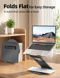 Laptop Stand for Desk Adjustable Height Swivel Pull Out Design Ergonomic Laptop Riser Standing Desk