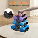JOSMIMIC Coral-Inspired Dumbbell Rack Stand, 4 Tier A-Frame Design Weight Rack with Handle, Compact & Space-Saving Dumbbell Holder for Home Gym (Dumbbells Not Included) Josmimic
