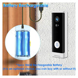 FMDARJXWHCP Tuya WiFi Doorbell Camera 1080P HD Battery Video Door Bell Smart(Option6,AU Plug)