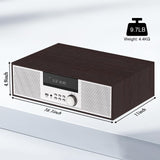 LONPOO Stereo Shelf System for Home, Vintage CD Player 40W RMS Micro Mini System with Remote Control, Bluetooth, FM Radio, USB MP3 Playback & Aux-in,Silver