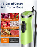 Immersion Blender Handheld 1000W 5 in 1 Corded Stick Hand Blender Kitchen with 12 Speed, BPA-Free, Mixing Beaker, Chopper