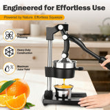 YDXHXH Manual Cast Iron Juicer with Stainless Steel Cup -Heavy-Duty Lemon Squeezer for Maximum Juice Yield & Effortless Cleaning Dishwasher Safe Ideal for Home Kitchens, Restaurants & Lemonade Stands