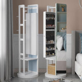 Hlixzoy A,Solid Wood Dressing Mirror Fitting Mirror Full Body Mirror Floor Mirror with Makeup Cabinet Hanger Integrated Storage Bedroom Home
