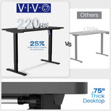 Standing Adjustable Gaming Desk with Hidden Cable Trays, Full-Size Mouse Pad, Holds 220 lbs