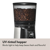 OXO Brew Conical Burr Coffee Grinder - Silver, Stainless Steel Burrs, One-Touch Automatic Smart Grind